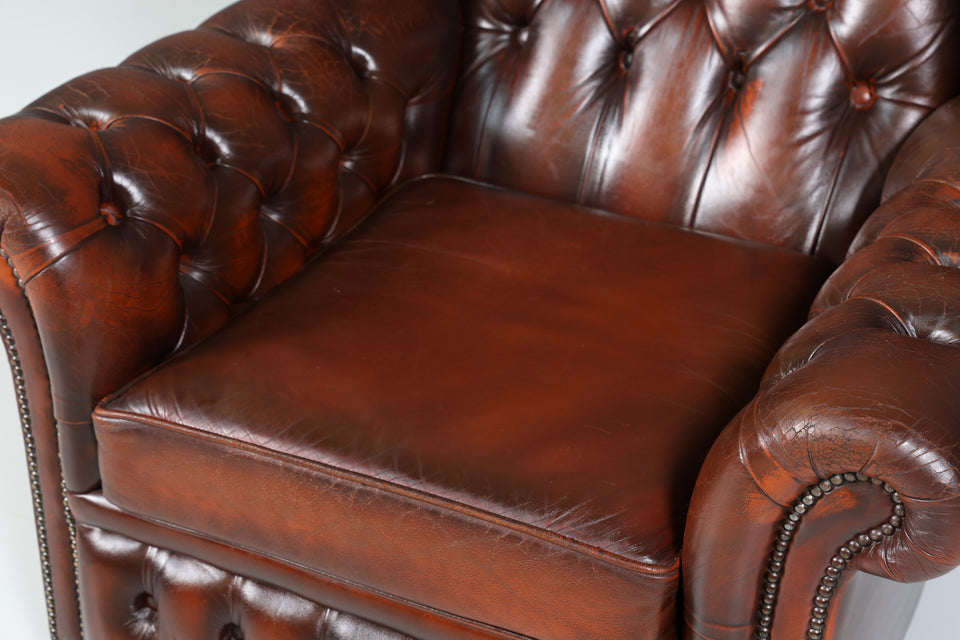 Stilvoller Original Chesterfield Leder Sessel Englisch Herrensessel UK 2 von 2