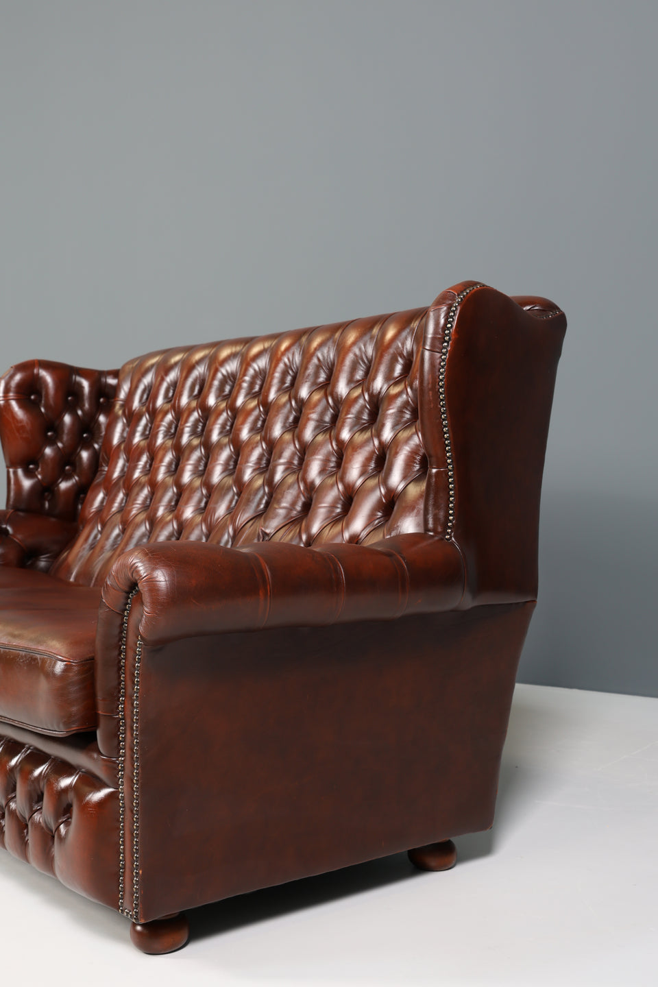 Stilvolle Original Chesterfield Sofa Englische 3er Couch UK braun