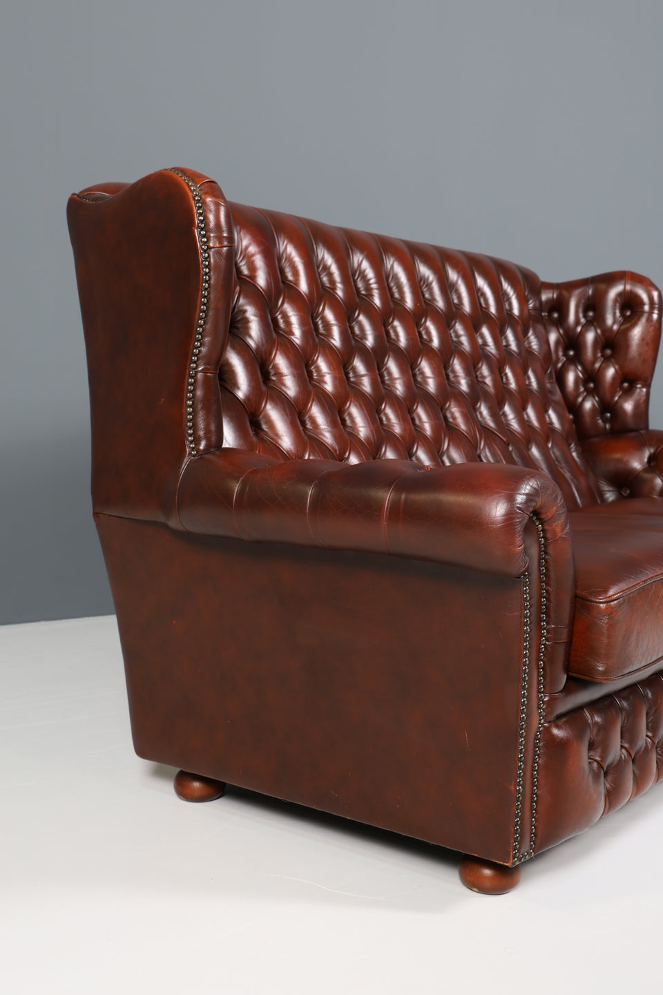 Stilvolle Original Chesterfield Sofa Englische 3er Couch UK braun