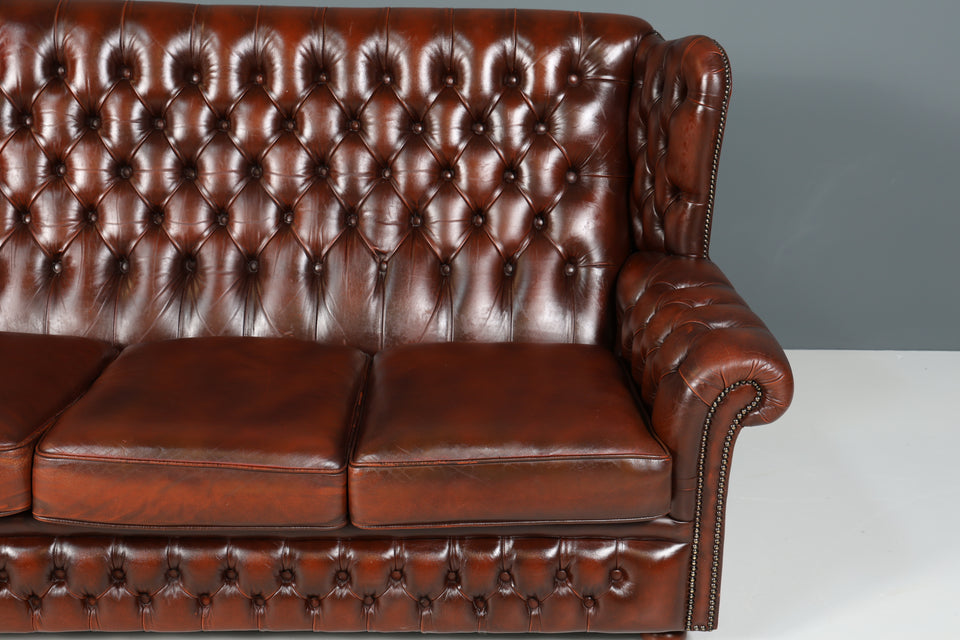 Stilvolle Original Chesterfield Sofa Englische 3er Couch UK braun