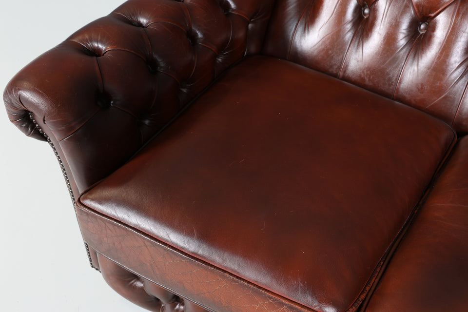 Stilvolle Original Chesterfield Sofa Englische 3er Couch UK braun