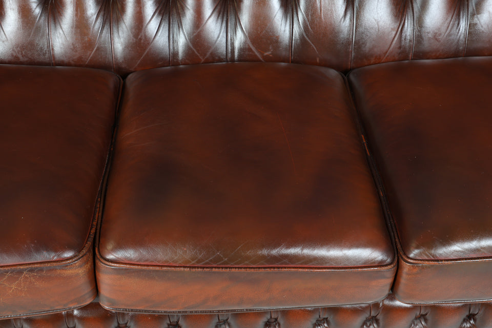 Stilvolle Original Chesterfield Sofa Englische 3er Couch UK braun