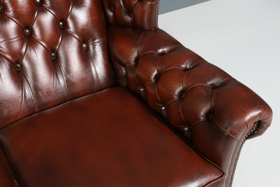 Stilvolle Original Chesterfield Sofa Englische 3er Couch UK braun