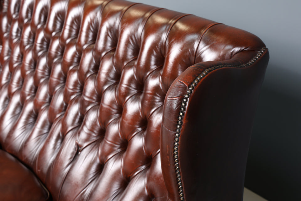 Stilvolle Original Chesterfield Sofa Englische 3er Couch UK braun