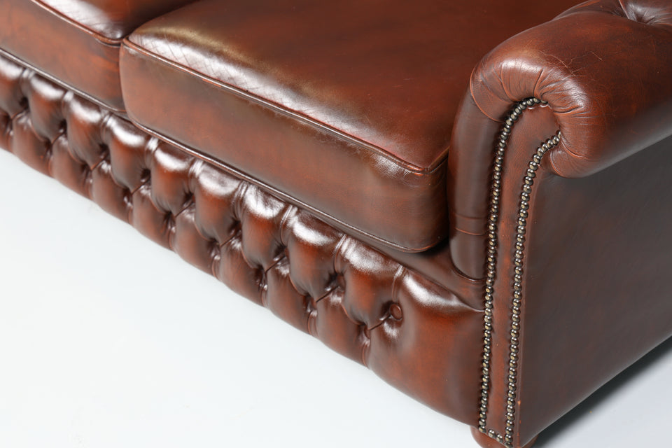 Stilvolle Original Chesterfield Sofa Englische 3er Couch UK braun
