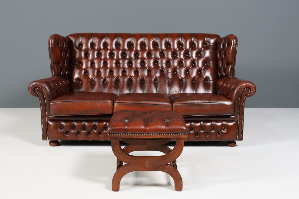 Stilvolle Original Chesterfield Sofa Englische 3er Couch UK braun