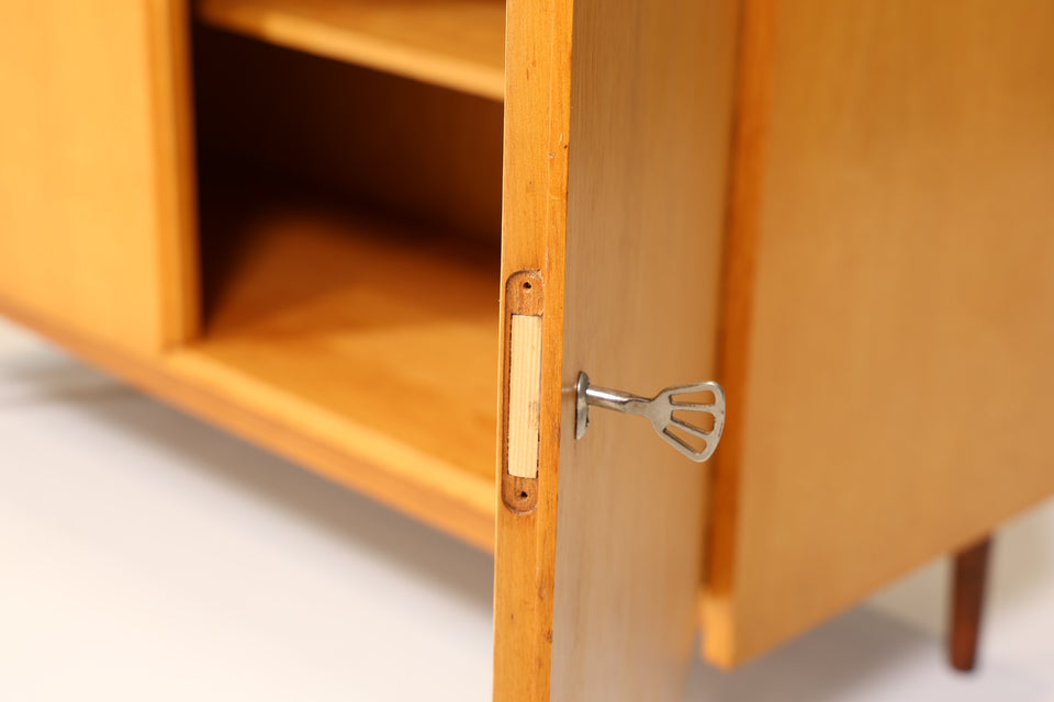 Schlichtes Mid Century Highboard Bücherregal Vintage Schrank Retro Holz Kommode
