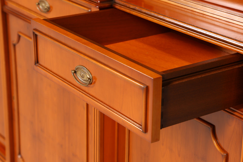 Edle Englische Vitrine Eibe Bücherschrank Heldense Stil Schrank Bibliothek