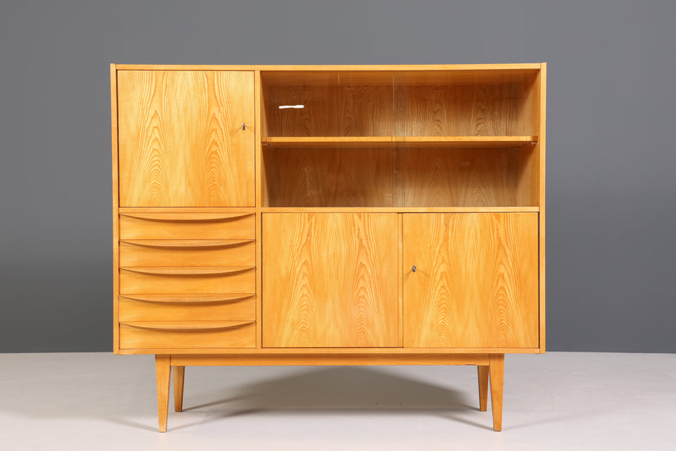 Original Hellerau Mid Century Vitrine Schrank Franz Ehrlich 602 Kommode Bücherregal