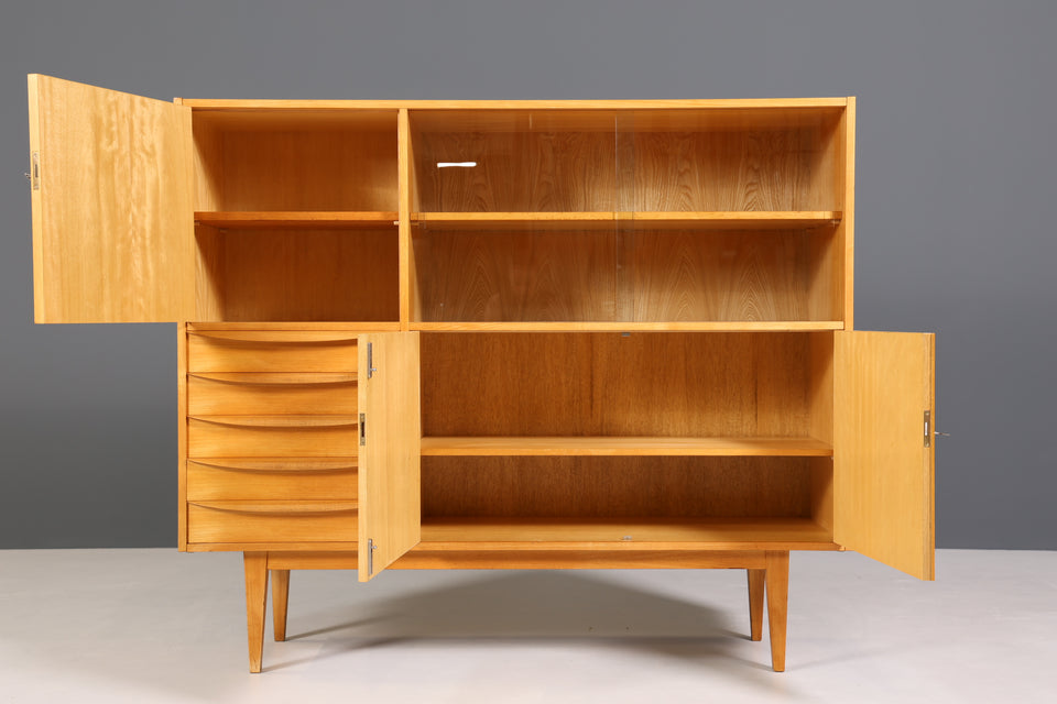 Original Hellerau Mid Century Vitrine Schrank Franz Ehrlich 602 Kommode Bücherregal