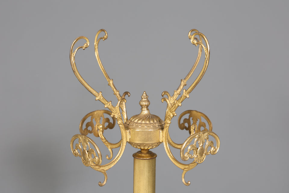 Prunkvoller Jugendstil Messing Garderobenständer Antik Kleiderhaken