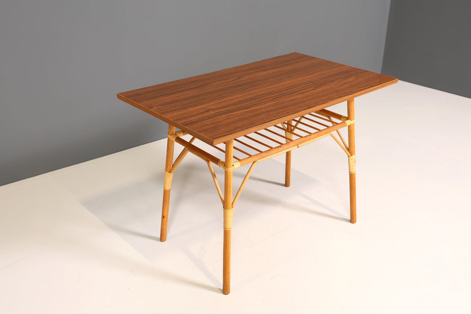 Mid Century Bambus Couchtisch Retro DDR Beistelltisch