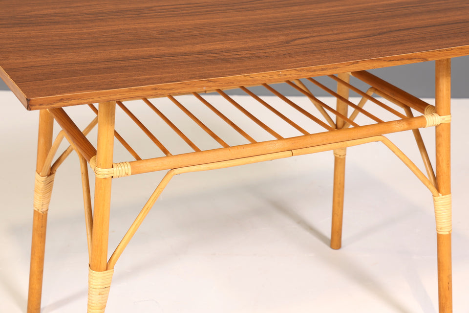 Mid Century Bambus Couchtisch Retro DDR Beistelltisch