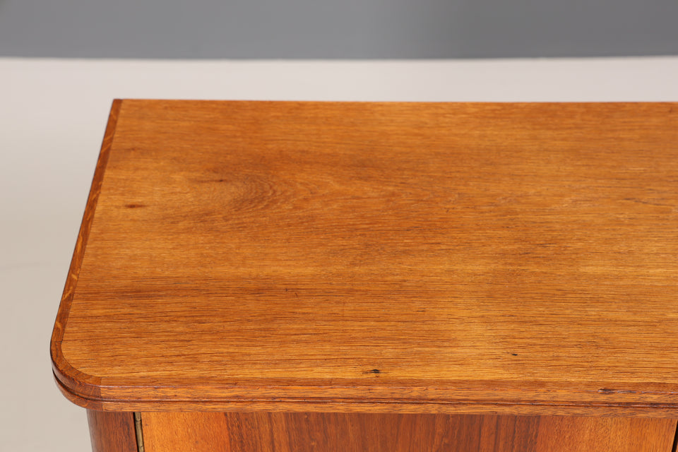 Schlichte Mid Century Retro Kommode Vintage Nussbaum Sideboard