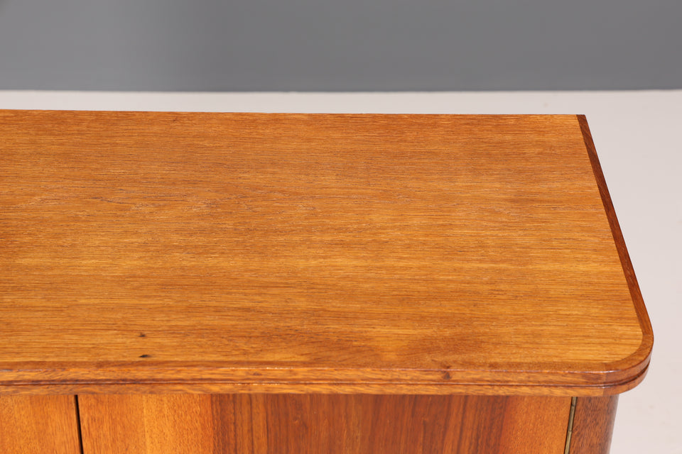 Schlichte Mid Century Retro Kommode Vintage Nussbaum Sideboard