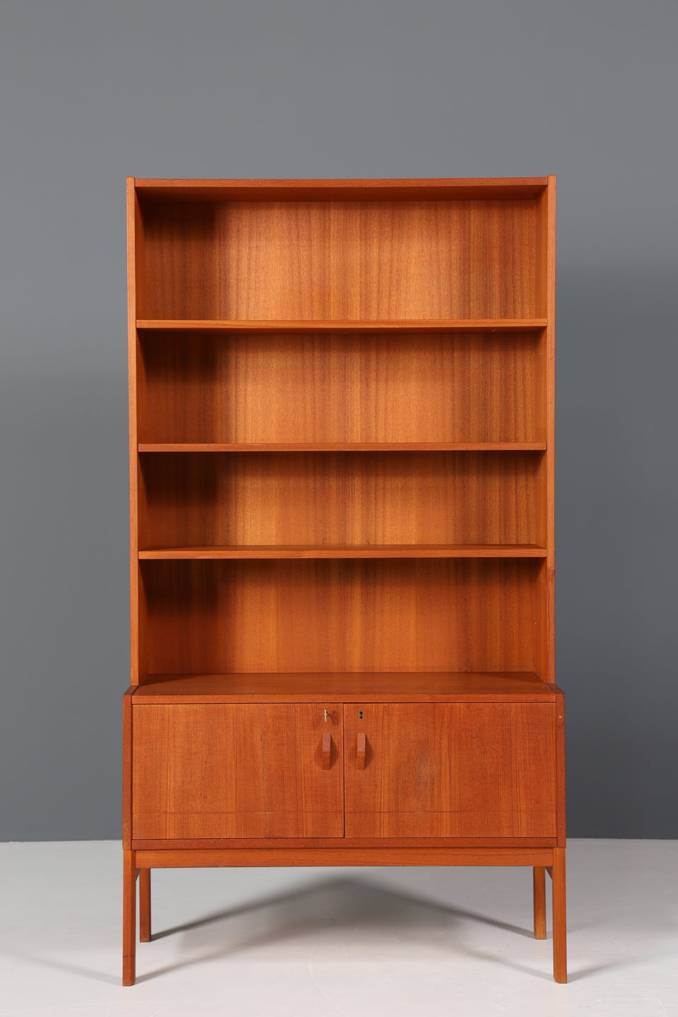 Skandinavisches Teak Holz Regal Mid Century Bücherregal Kommode