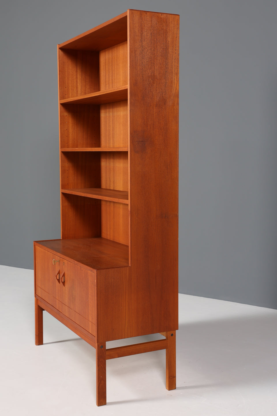 Skandinavisches Teak Holz Regal Mid Century Bücherregal Kommode