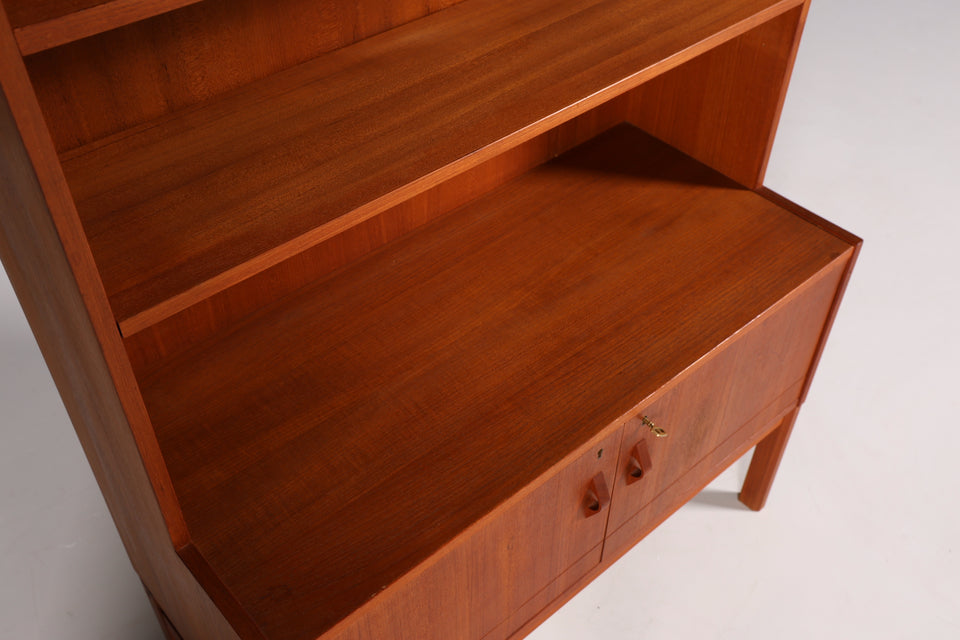 Skandinavisches Teak Holz Regal Mid Century Bücherregal Kommode