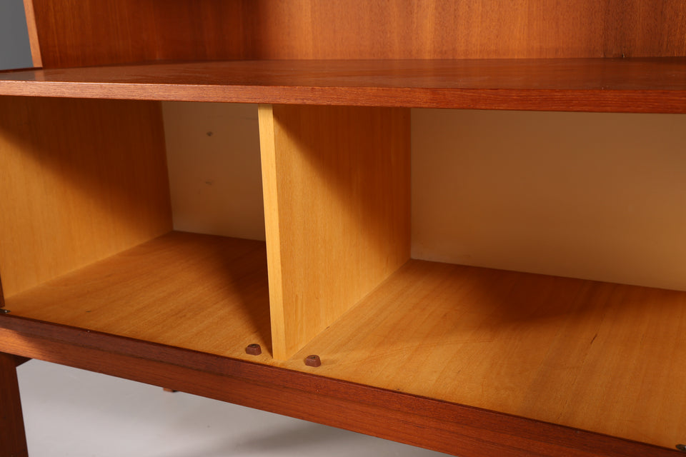 Skandinavisches Teak Holz Regal Mid Century Bücherregal Kommode