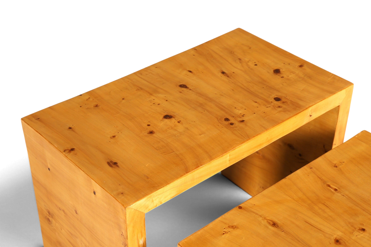 Stilvolle Art Deco Design Beistelltische Kult Birke 3er Satz