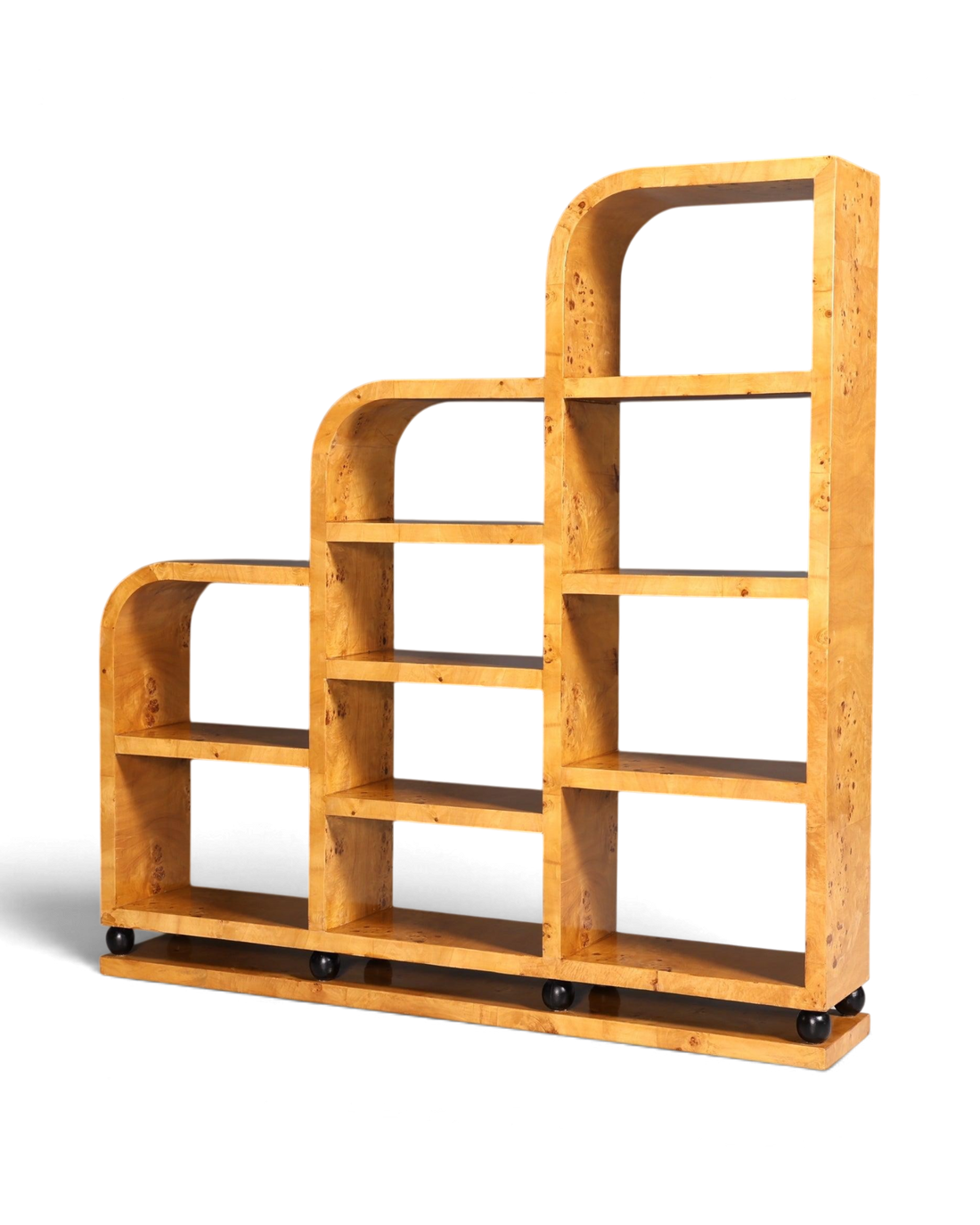 Edles Art Deco Design XXL Bücherregal Birke Luxus Möbel Schrank Kult Regal