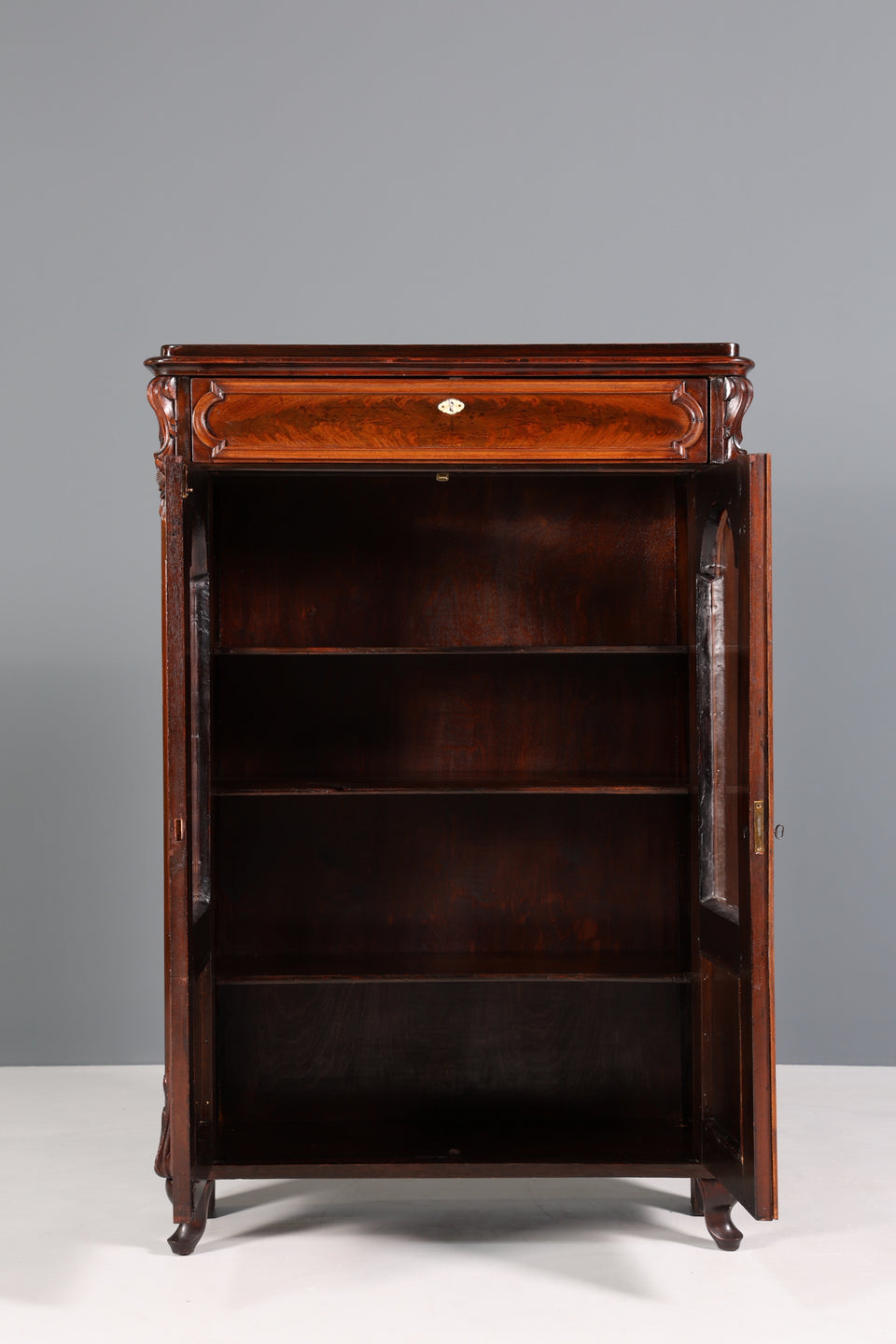 Traumhafte Louis Philippe Vitrine Biedermeier Schrank echt Holz um 1880