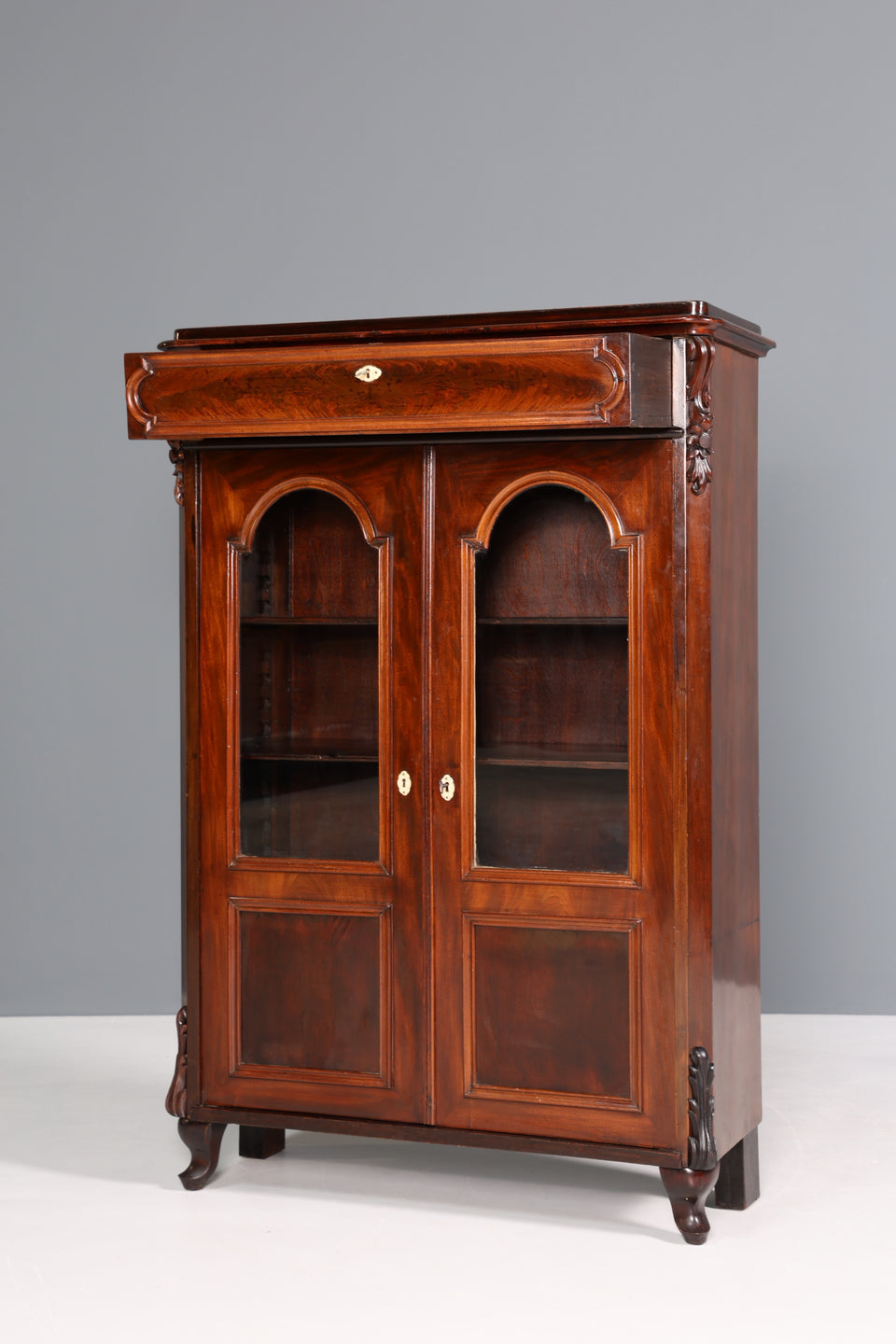 Traumhafte Louis Philippe Vitrine Biedermeier Schrank echt Holz um 1880