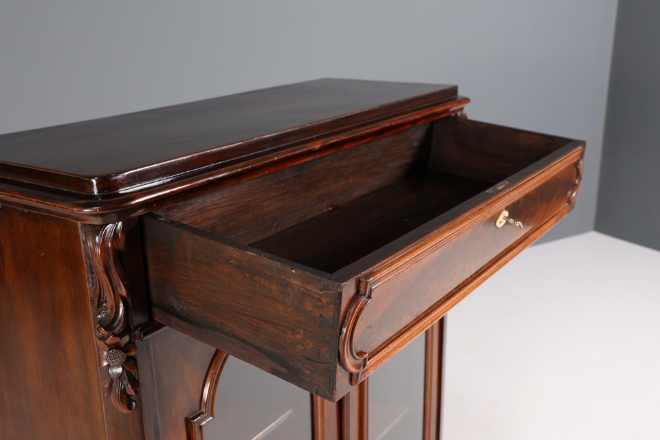 Traumhafte Louis Philippe Vitrine Biedermeier Schrank echt Holz um 1880