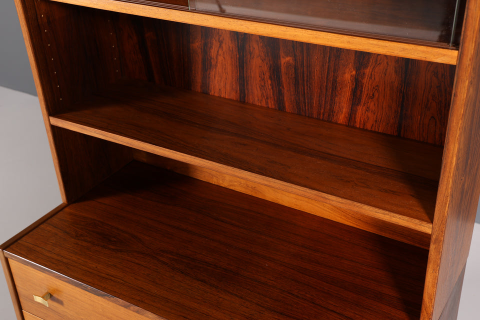 Traumhafte Mid Century Vitrine Palisander Holz Schrank Regal