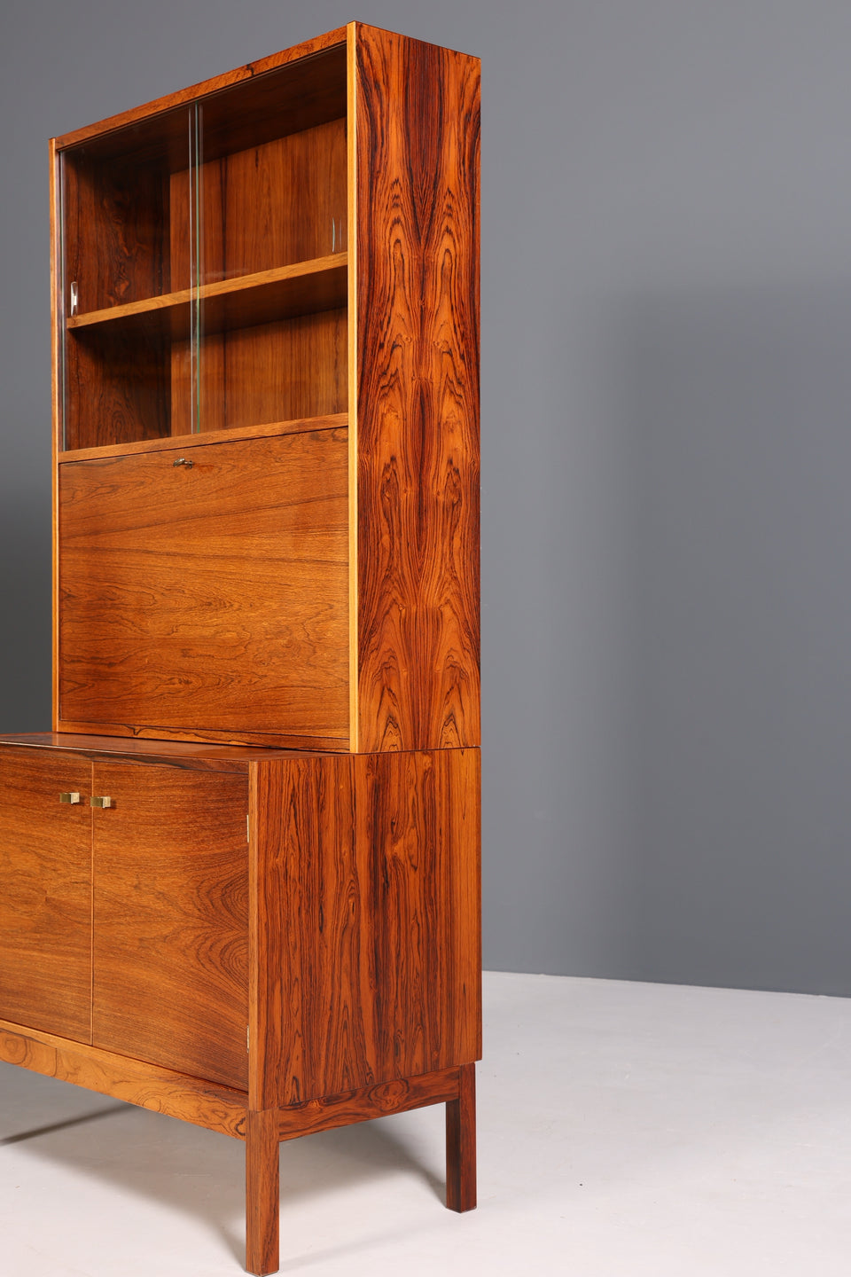 Traumhafter Mid Century Sekretär Palisander Holz Schrank Regal