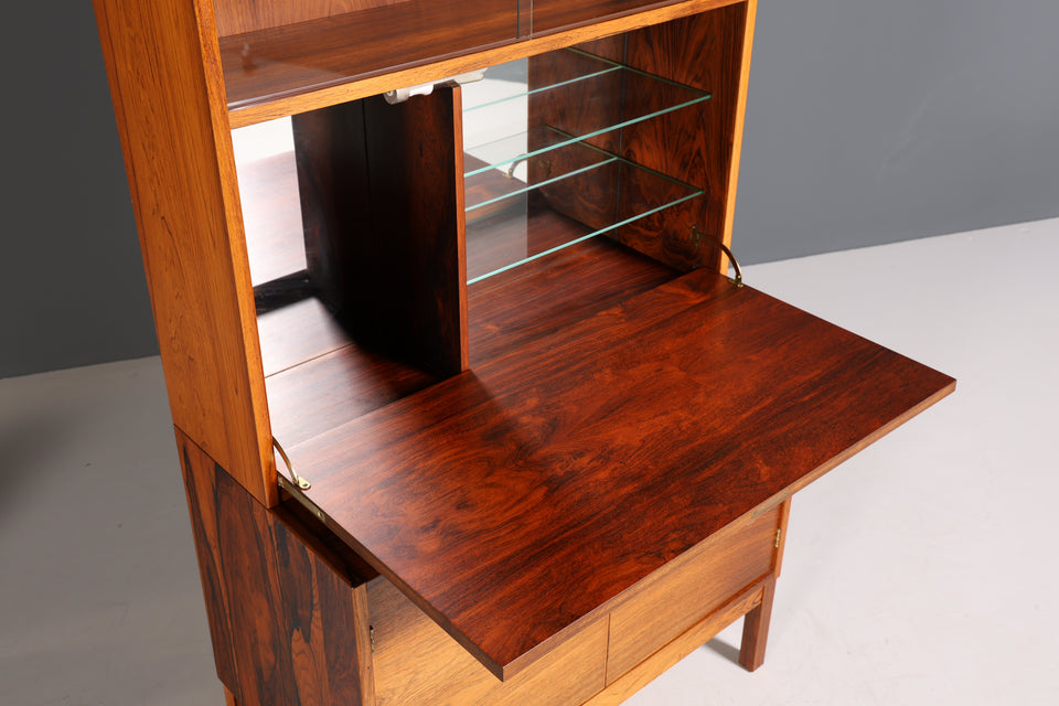 Traumhafter Mid Century Sekretär Palisander Holz Schrank Regal