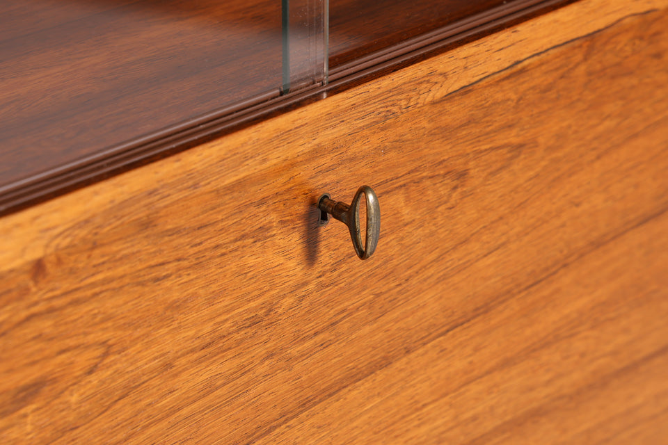 Traumhafter Mid Century Sekretär Palisander Holz Schrank Regal