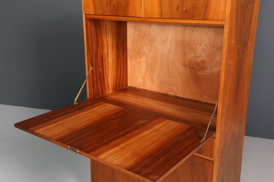 Mid Century Schrank Nussbaum Sekretär Kommode Retro TV Highboard
