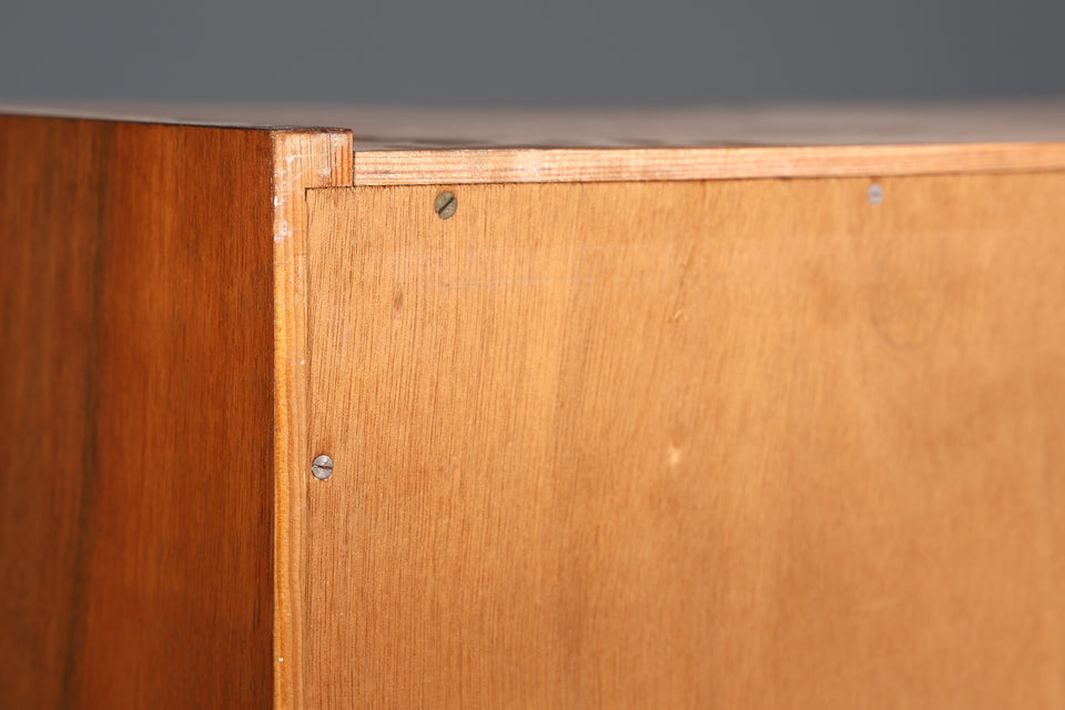 Mid Century Schrank Nussbaum Sekretär Kommode Retro TV Highboard