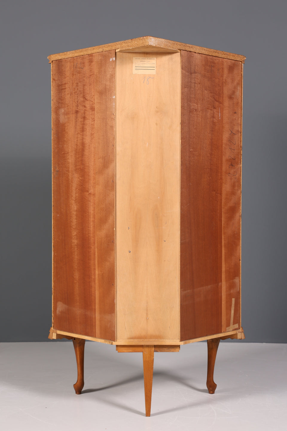 Wunderschöne Chippendale Eckvitrine Regal echt Holz Schrank 60s