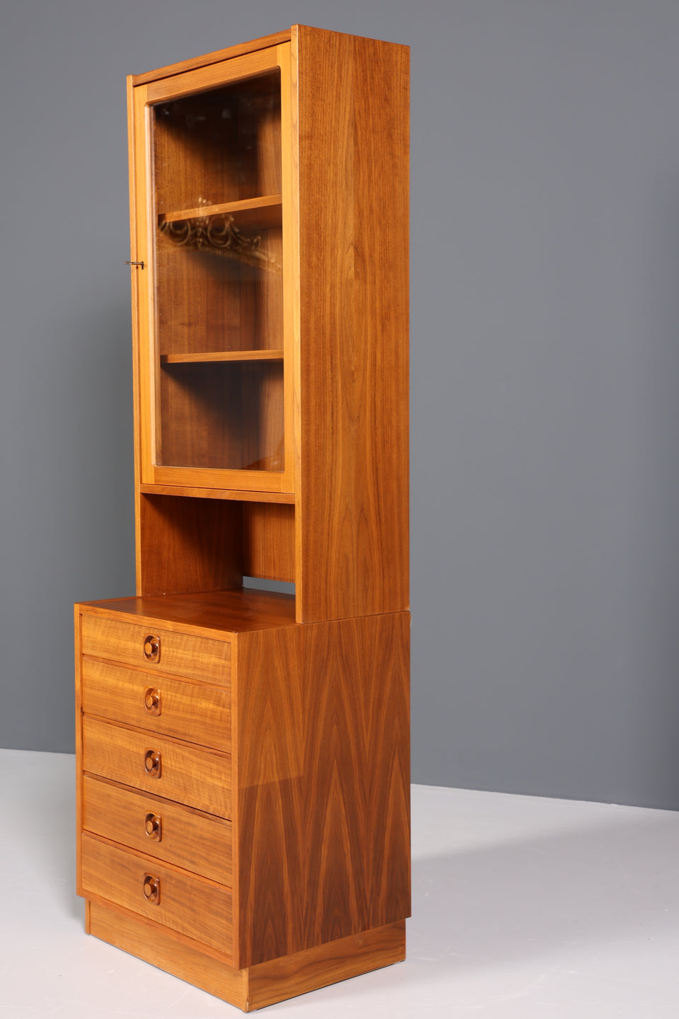 Mid Century Børge Morgensen Regal Vitrine Teak Bücherschrank