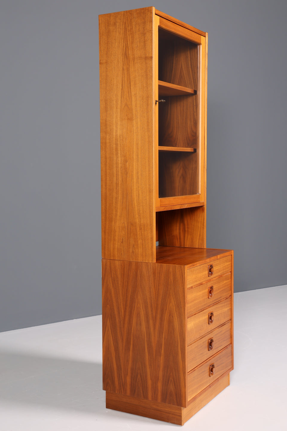 Mid Century Børge Morgensen Regal Vitrine Teak Bücherschrank