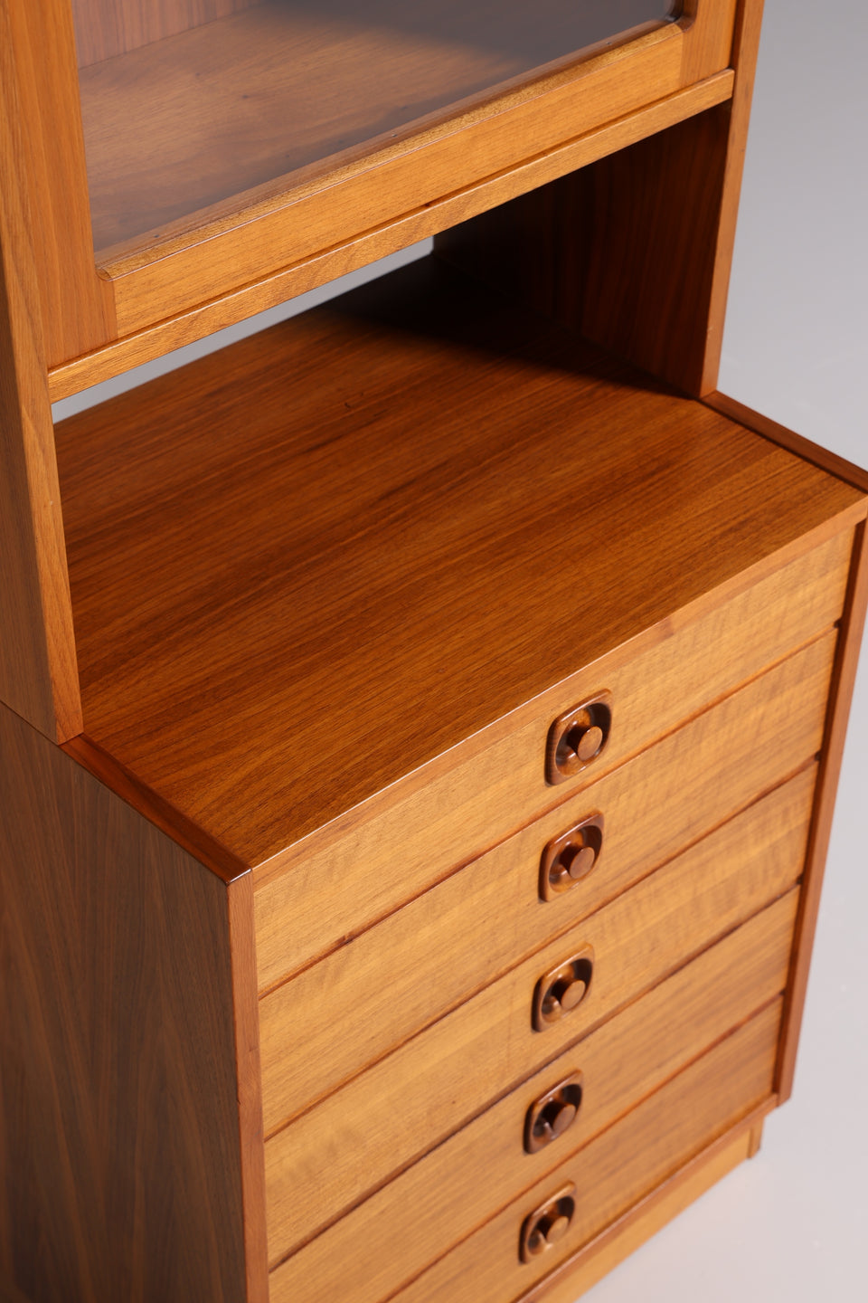 Mid Century Børge Morgensen Regal Vitrine Teak Bücherschrank