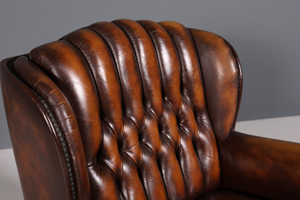 Original Chesterfield Relax Sessel echt Leder Herrensessel 1 von 2