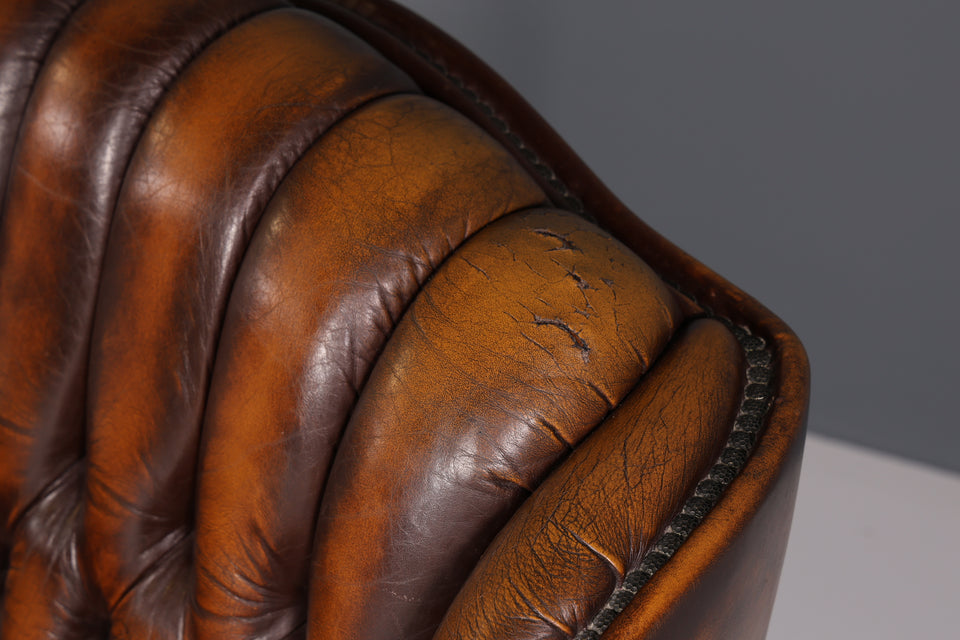 Original Chesterfield Relax Sessel echt Leder Herrensessel 2 von 2