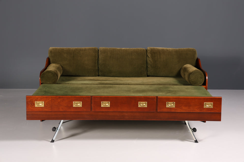 Maritim Sofa Daybed Schlafcouch Englischer Cord Military Chest Bett Antik