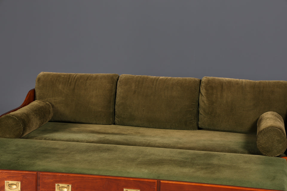 Maritim Sofa Daybed Schlafcouch Englischer Cord Military Chest Bett Antik