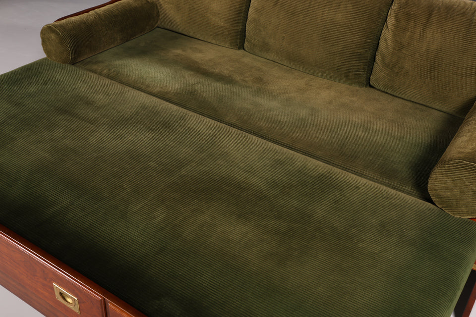 Maritim Sofa Daybed Schlafcouch Englischer Cord Military Chest Bett Antik