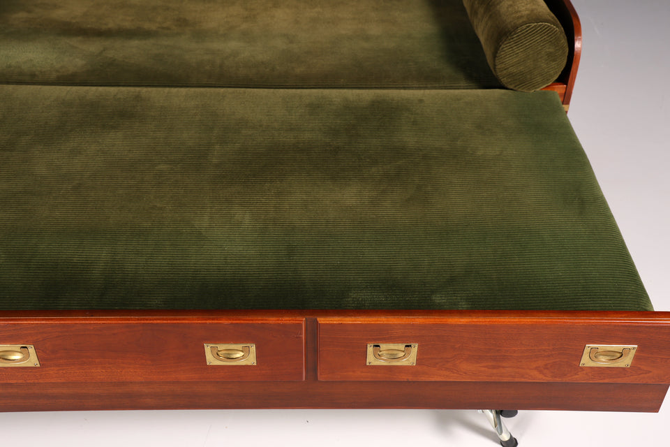 Maritim Sofa Daybed Schlafcouch Englischer Cord Military Chest Bett Antik