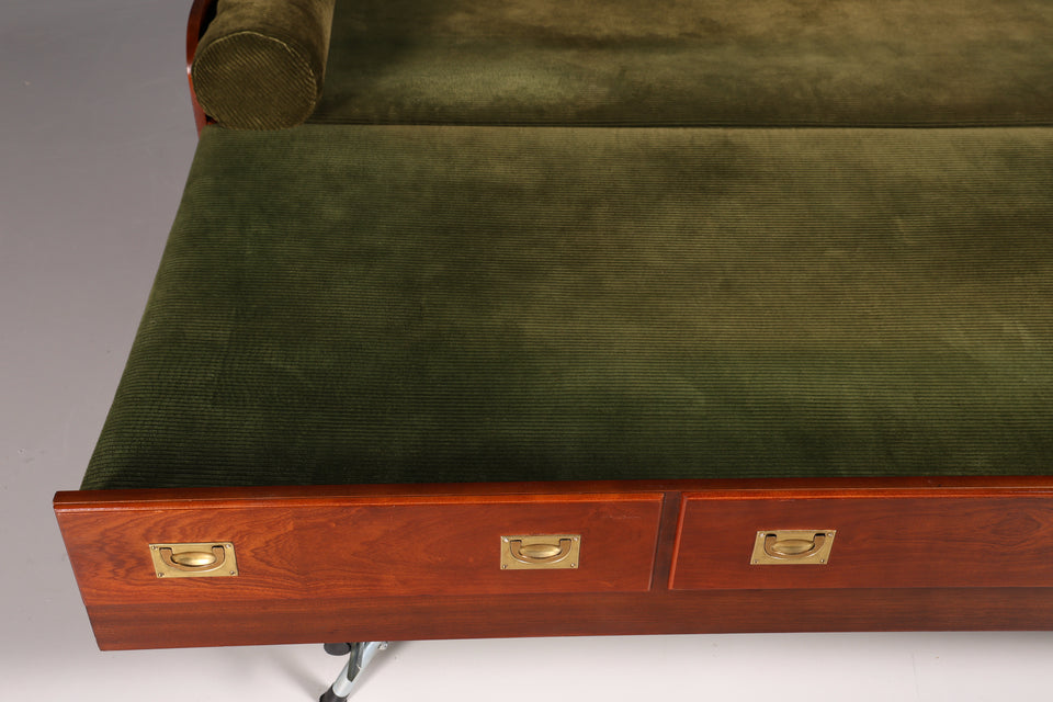 Maritim Sofa Daybed Schlafcouch Englischer Cord Military Chest Bett Antik