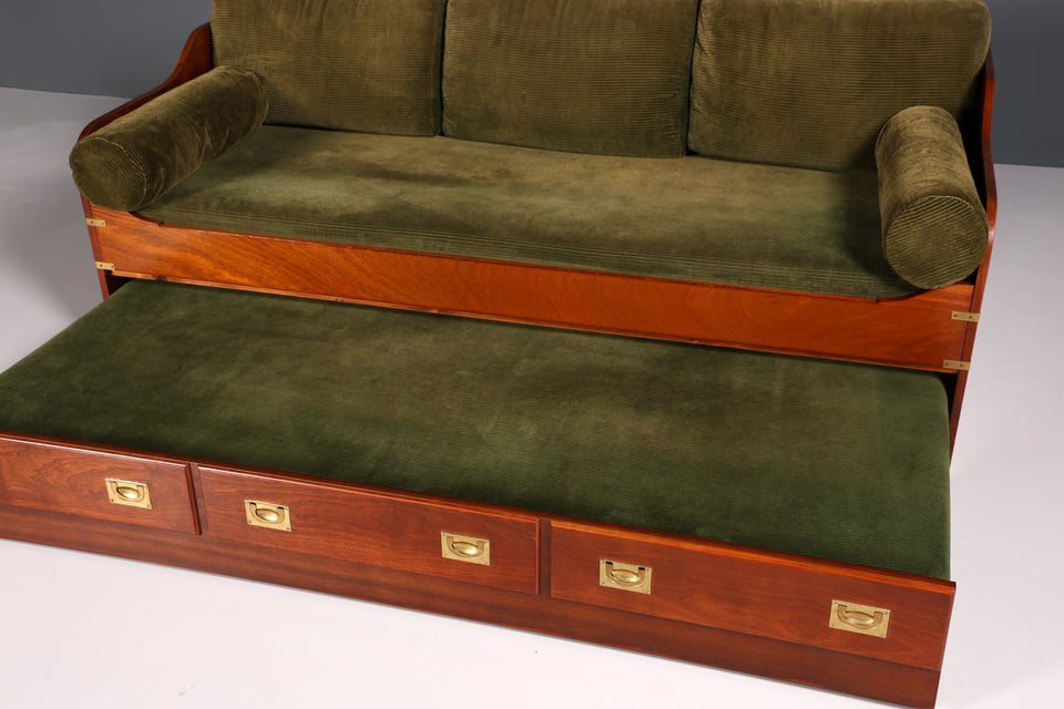 Maritim Sofa Daybed Schlafcouch Englischer Cord Military Chest Bett Antik