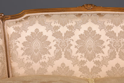 Wunderschönes Chippendale Sofa Barock Stil Couch Samt Stoff Rococo 2-Sitzer Canapé