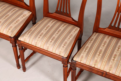 6x Traumhafte Stühle im Gustavianischer Stil Englisch Stil Küchenstühle Antik Stil Esszimmer Stuhl Set