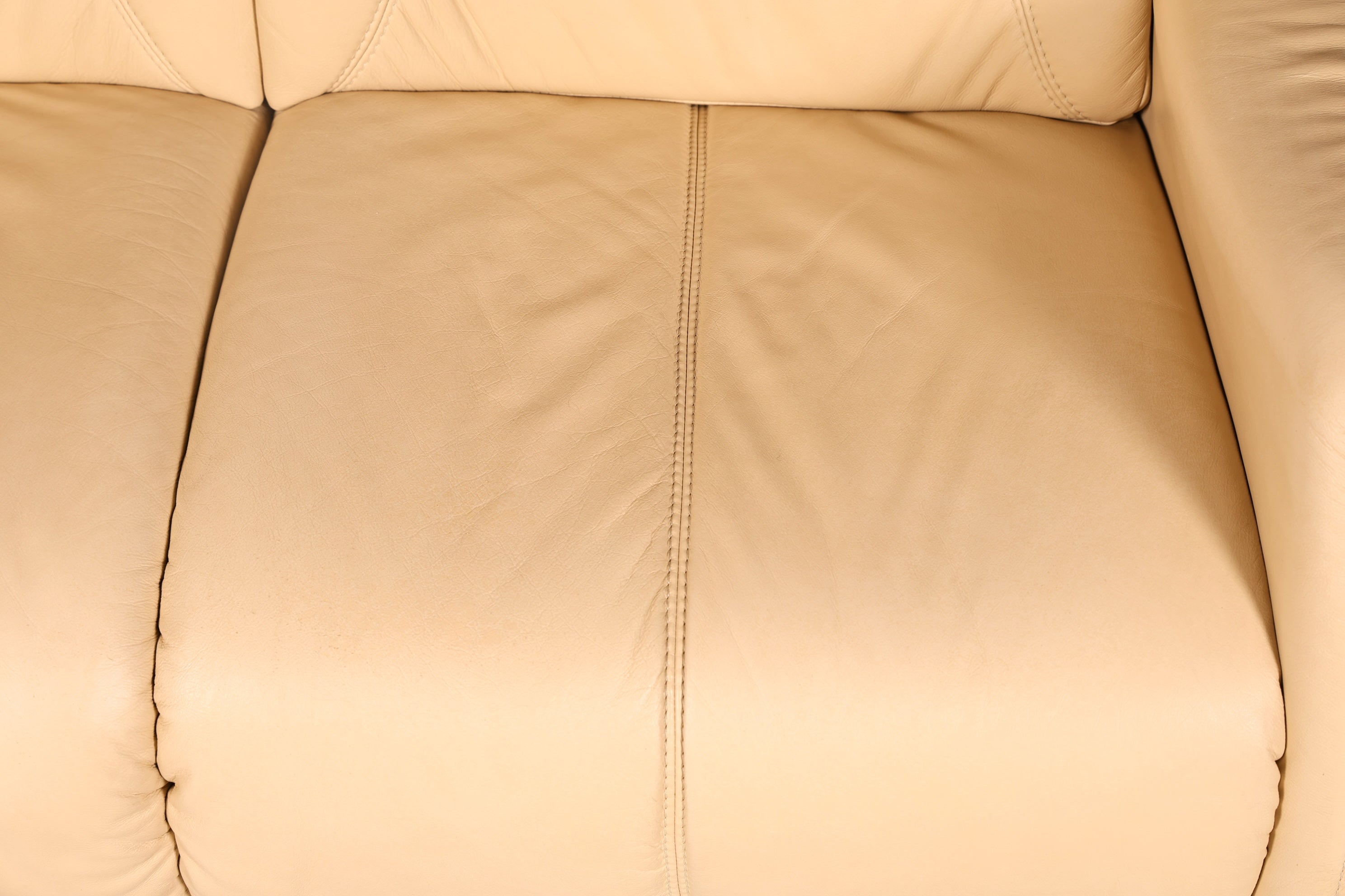 Edles Himolla Cumuly 2-Sitzer Ledersofa mit Hocker Echtleder Creme Relaxsofa Couch Sofa Vintage