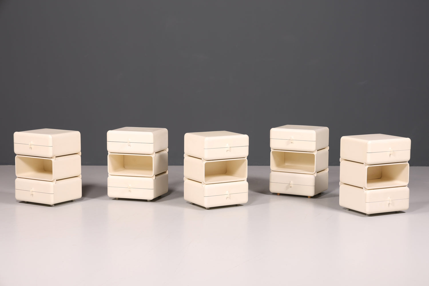 Seltene Mid Century Kommode Space Age Module Nachttisch Design Frankreich Vintage Schubladenkommode 1 von 5